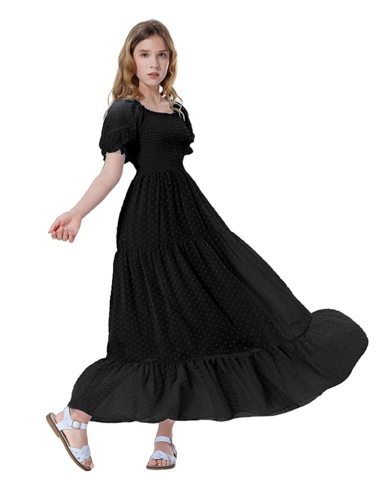 Amazon.com: Mebius Girls Maxi Long Dress Flowy Dresses A
